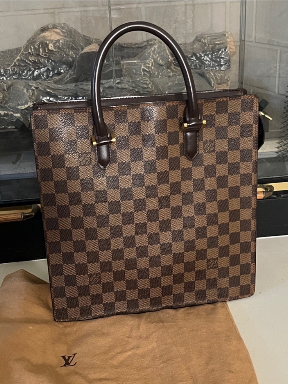100% AUTHENTIC Vintage Louis Vuitton Damier Ebene Canvas Venice Sac Plat PM Bag